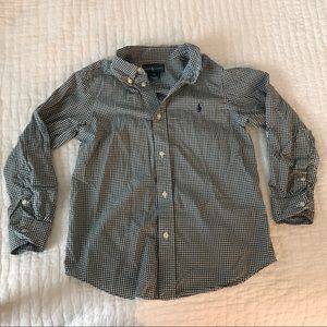 Boys Green Gingham Polo